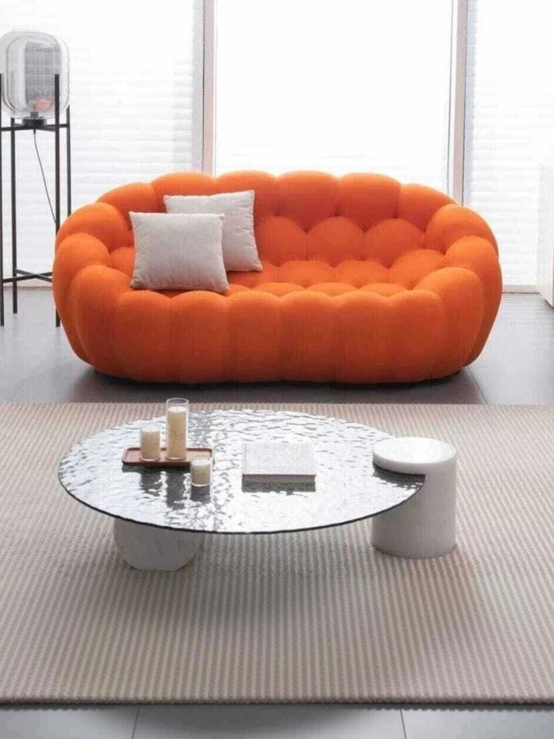 Soul craft Orange Wooden 3-Seater Sofa-picture-31