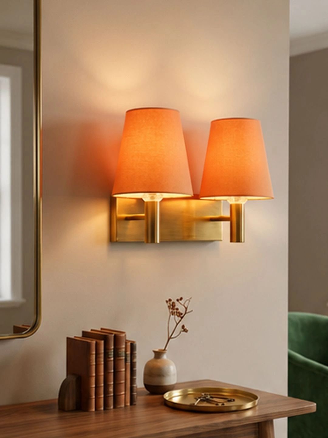 Myntra Elegant Homes Orange Metal Contemporary Frustum Shaped Wall Lamp-image-29