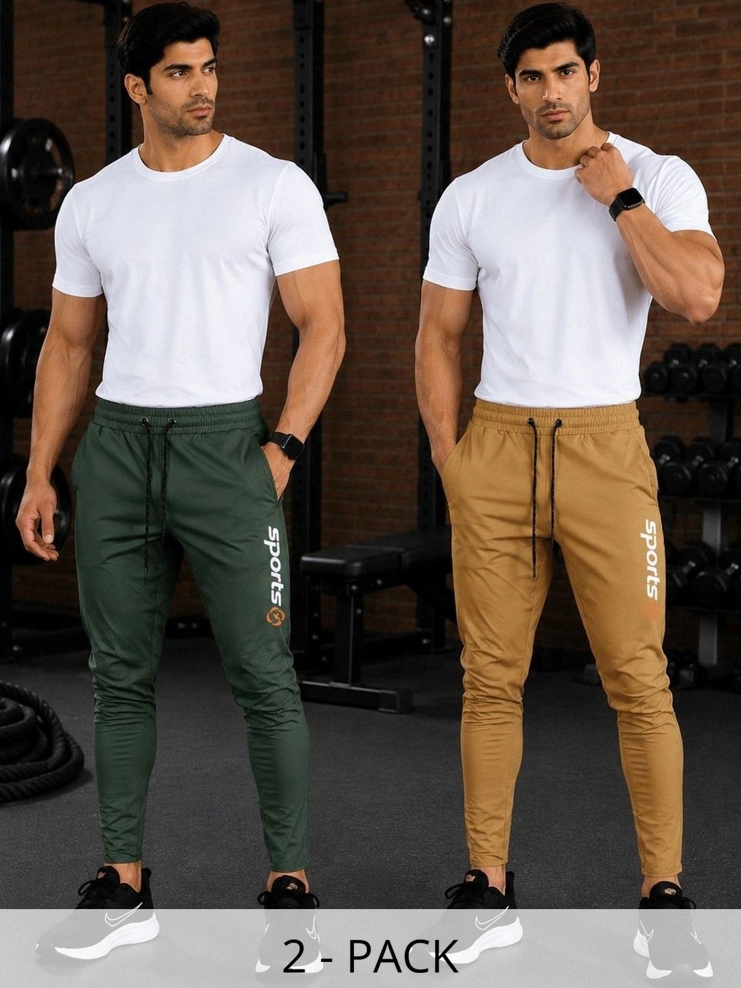 AVOLT Men Pack of 2 Regular Fit Brand Logo Training Joggers-picture-29