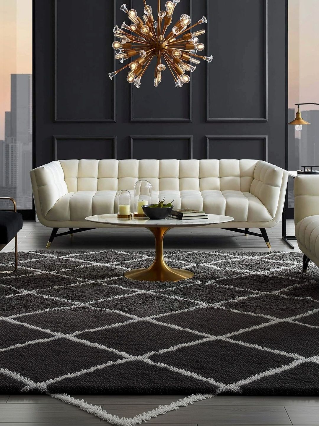 INDIAWOODMART Cream Fabric Wooden 3-Seater Sofa-picture-3