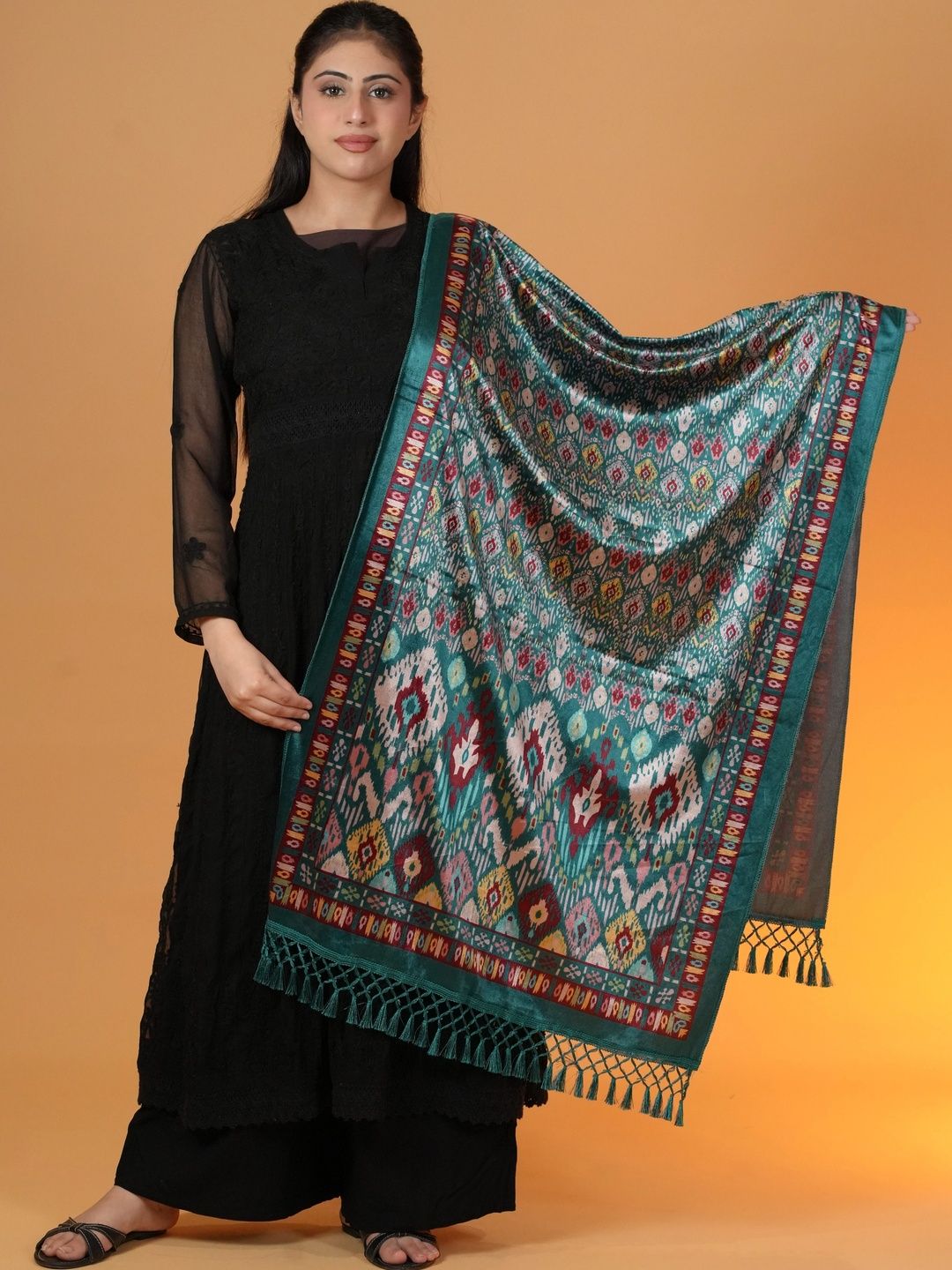 S.T. Women Ethnic Motifs Printed Acrylic Shawl-picture-34