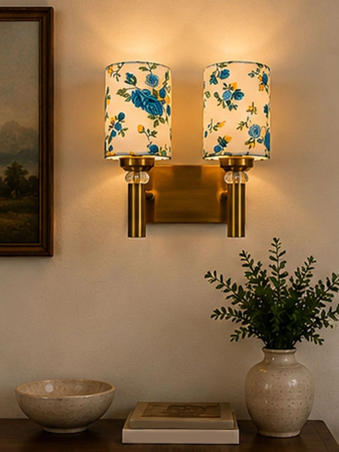 Myntra Elegant Homes Multicoloured Printed Metal Cylinder Shaped Wall Lamp-image-25