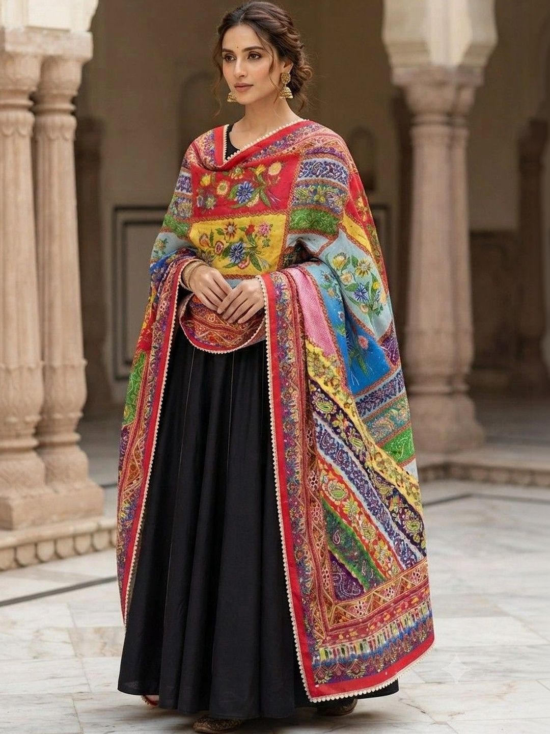 Kinjhit Fashion Printed Dupatta with Mirror Work-picture-37