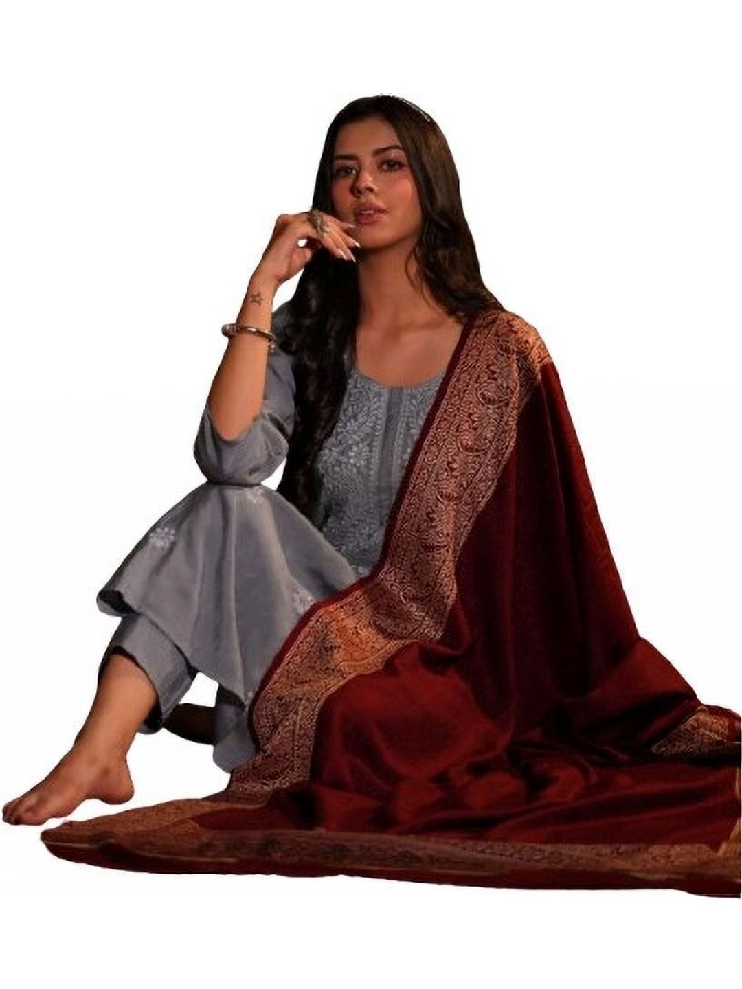 S.T. Women Woven Design Acrylic Shawl-picture-54