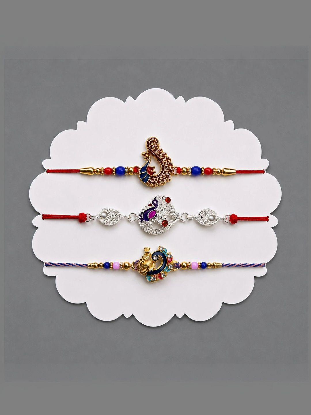 Myntra Elegant Homes Set Of 7 Rakhi Gift Set With Silver Coin, Greeting Card & Roli Chawal-picture-31
