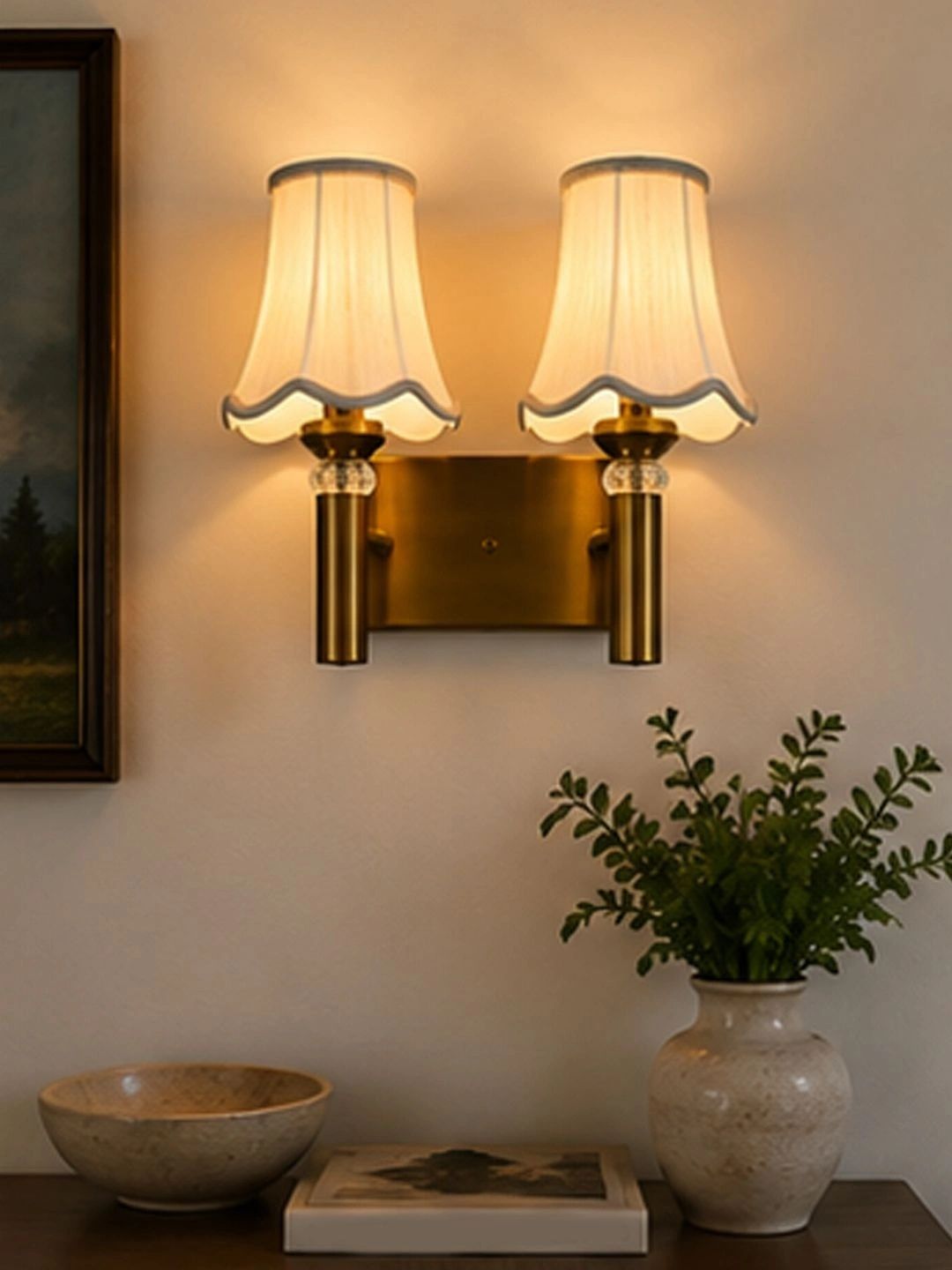 Myntra Elegant Homes Off White Textured Metal Traditional Wall Lamp-picture-27