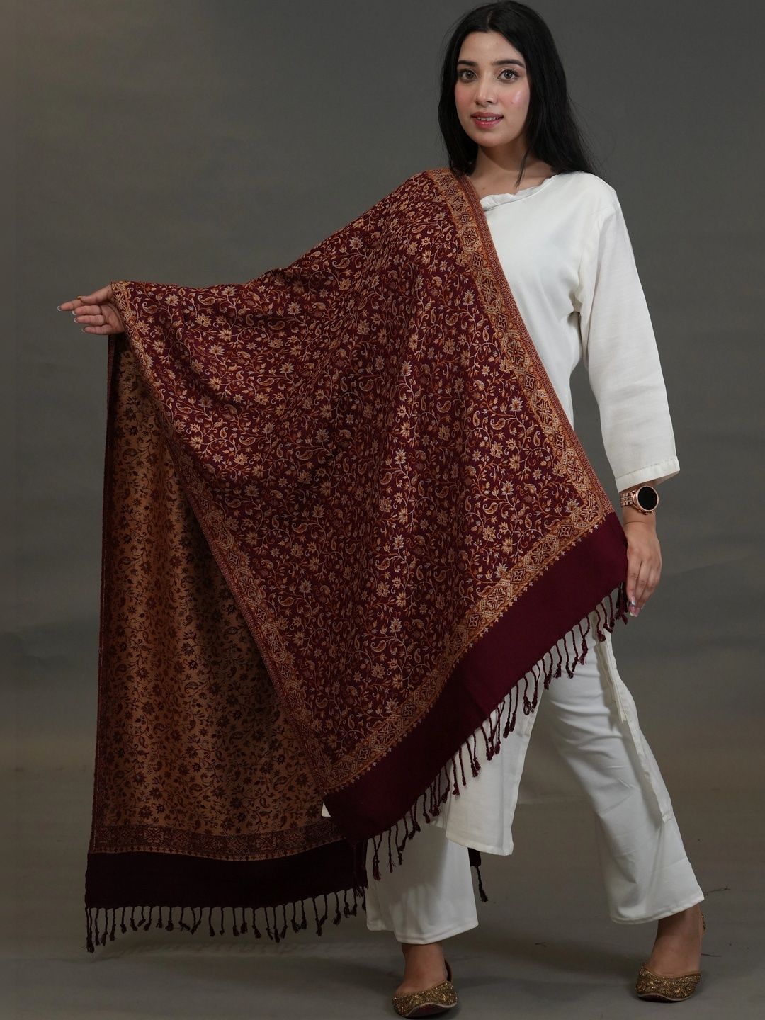 S.T. Women Paisley Printed Acrylic Shawl-picture-22