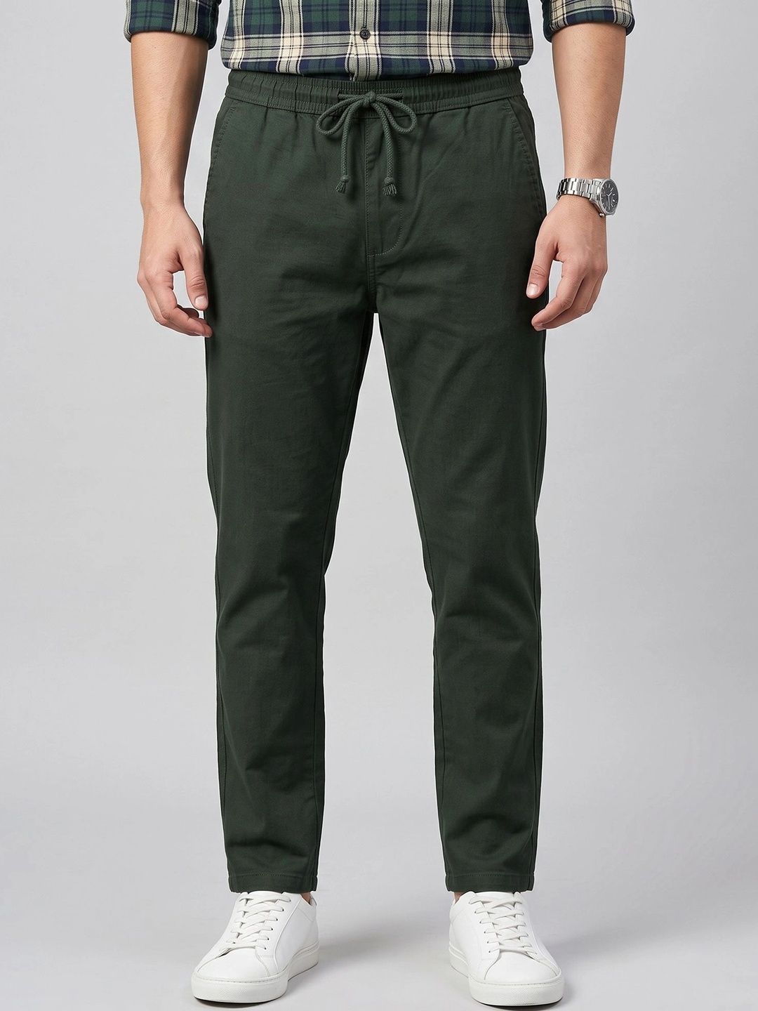 U.S. PITCHERS Men Smart Slim Fit Chinos Trousers-picture-32