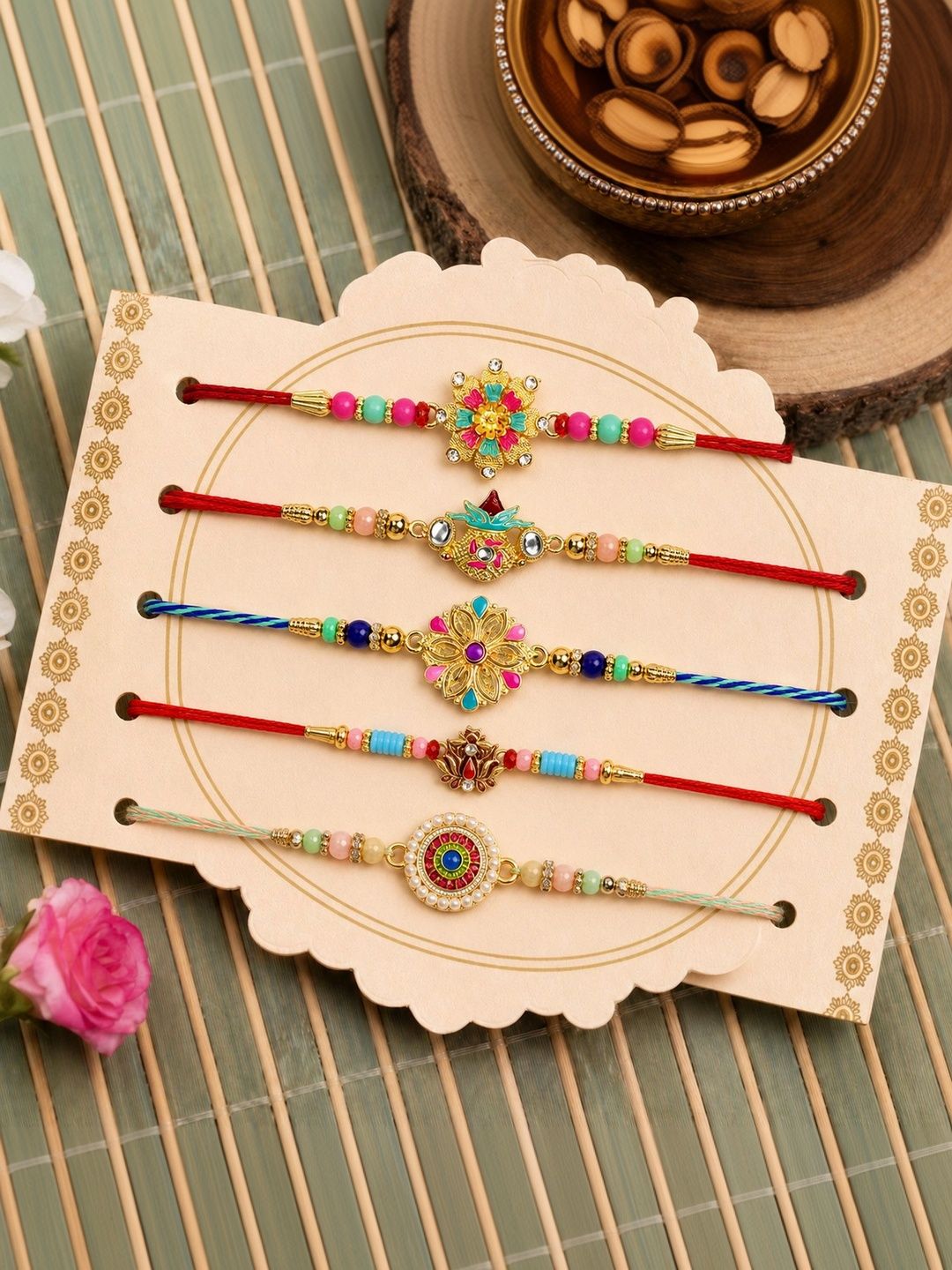 Myntra Elegant Homes 9-Pcs Rakhi Greeting Card & Roli Chawal-picture-23