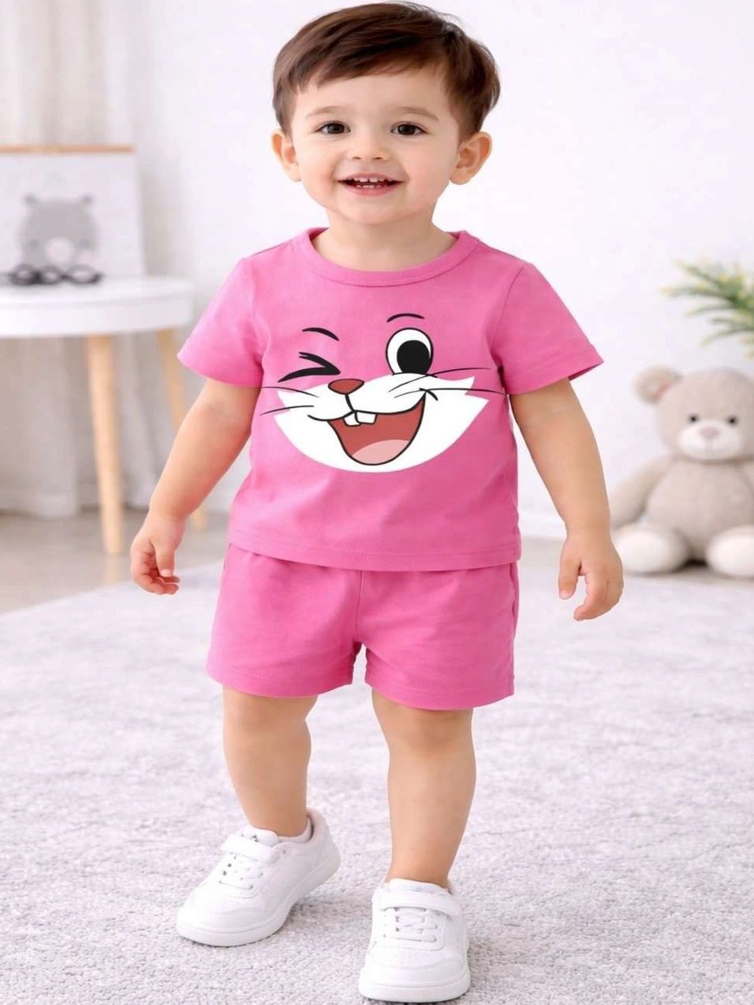 JENNY GARMENT Unisex Kids Printed T-shirt with Shorts-picture-43