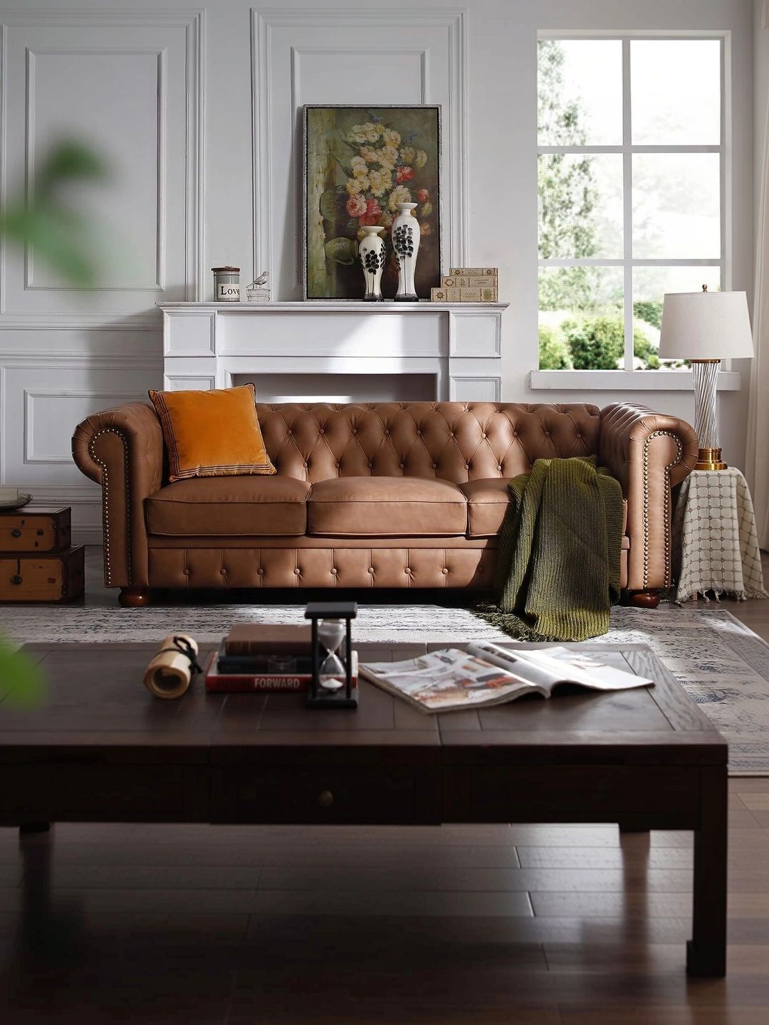 INDIAWOODMART Brown 3 Seater Sofa-picture-16