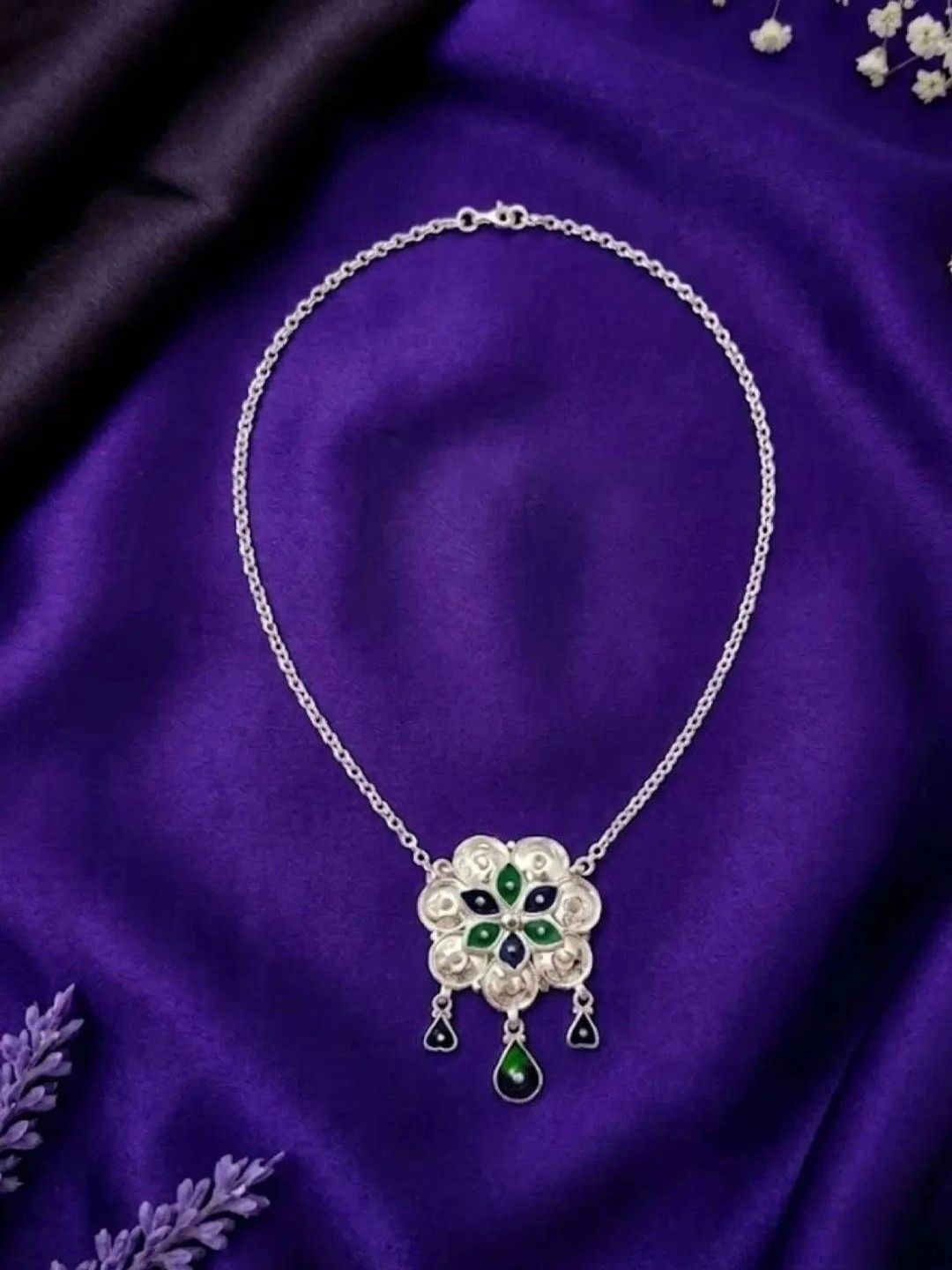 PARASMONI Silver Enamelled Necklace-picture-57
