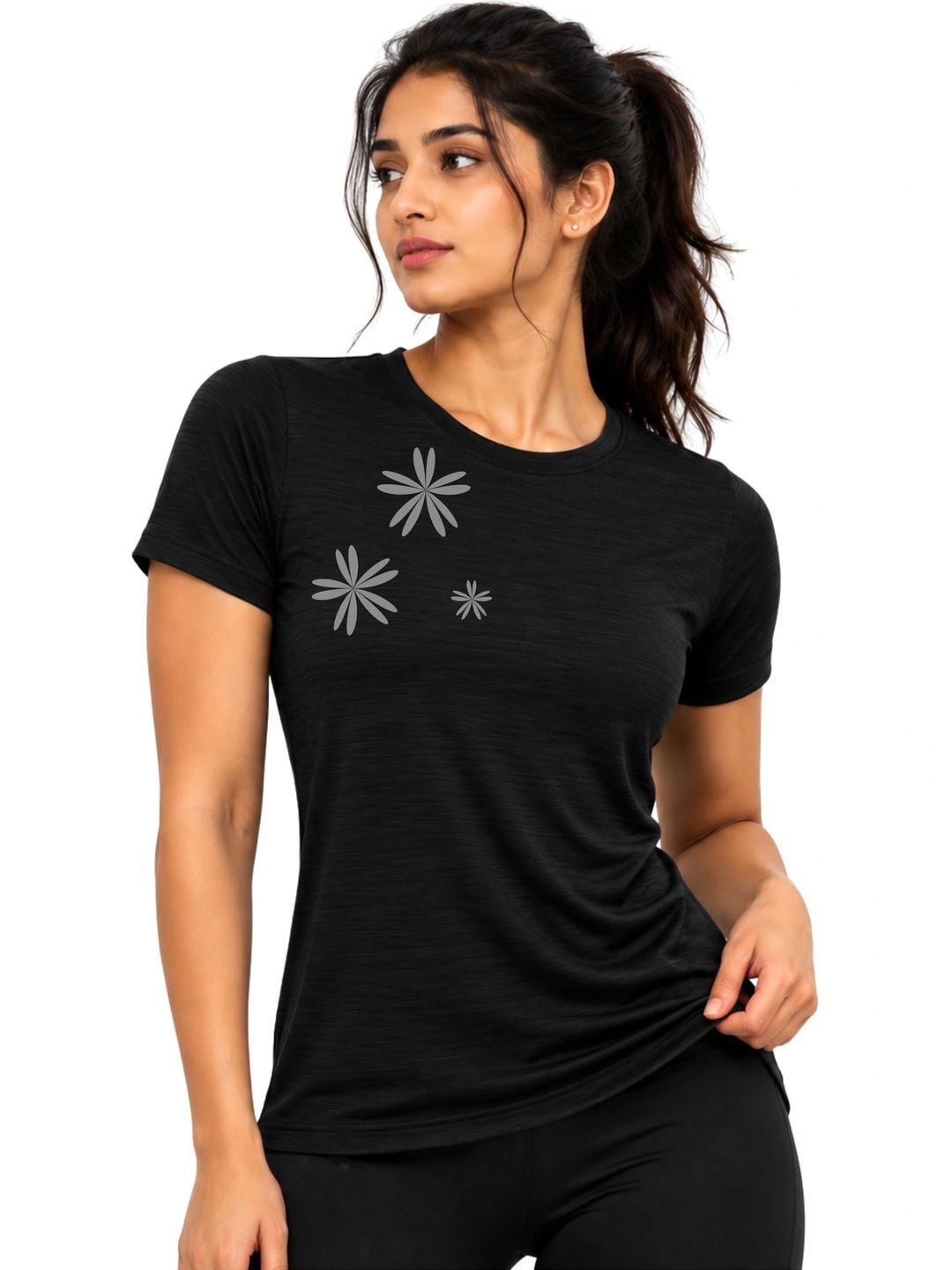 3Colors Women Floral Printed Dri-FIT T-shirt-picture-35