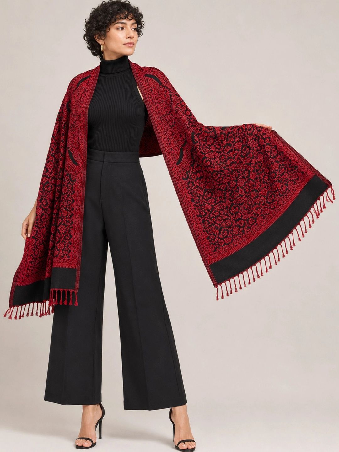 HAUTEMODA Women Floral Embroidered Shawl-picture-50