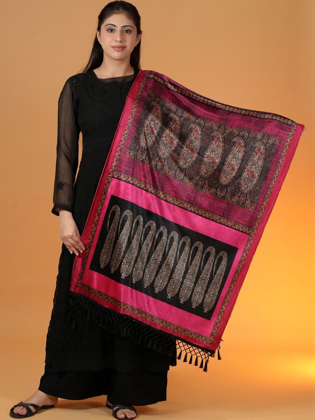 S.T. Women Paisley Printed Acrylic Shawl-picture-10
