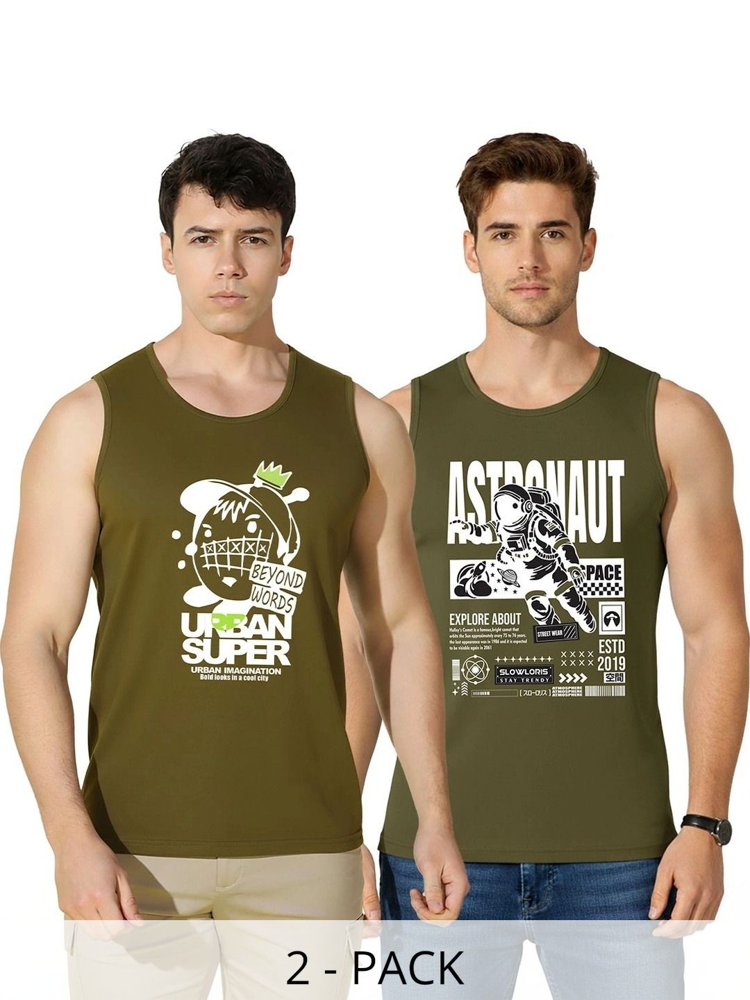 MINISTRY OF FRIENDS Pack of 2 Printed Cotton Gym Vest-picture-20
