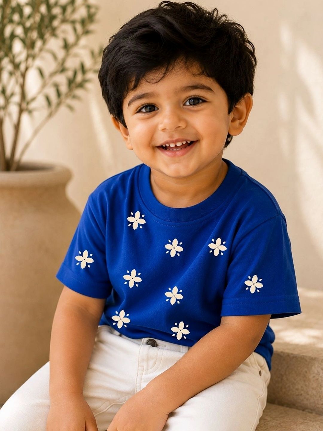 FLCN Boys Floral Printed Pure Cotton T-shirt-picture-55