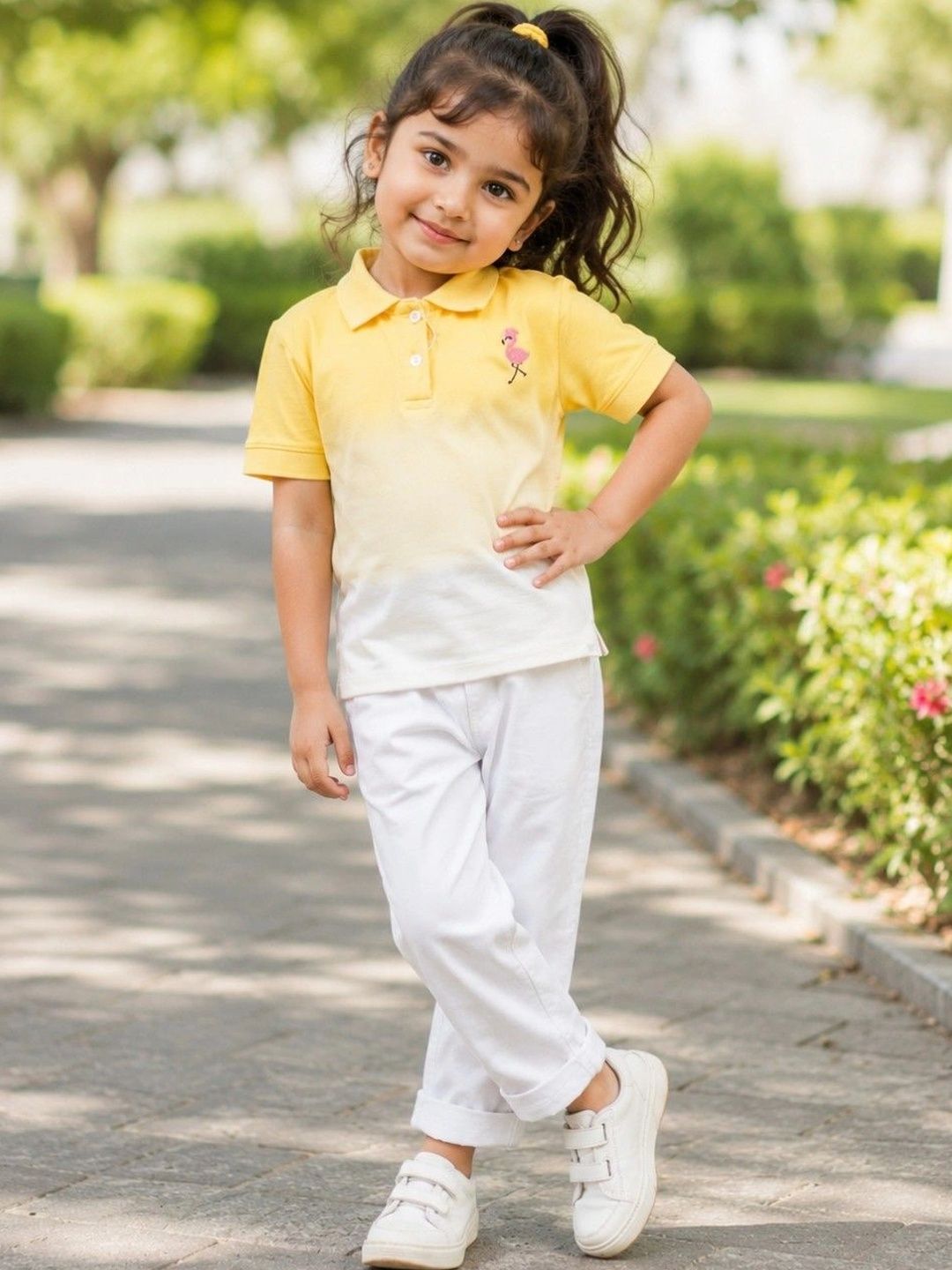 Bambee Kids Girls Brand Logo Colourblocked Polo Collar Bamboo T-shirt-picture-13
