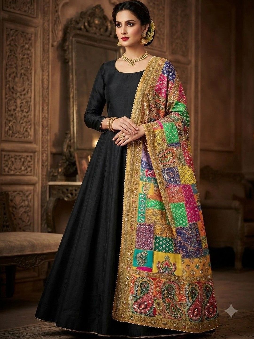 Kinjhit Fashion Printed Dupatta with Mirror Work-picture-19