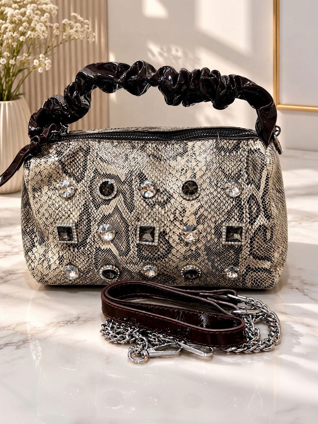 Varshele Luxe Animal Printed Structured Handheld Bag-picture-10