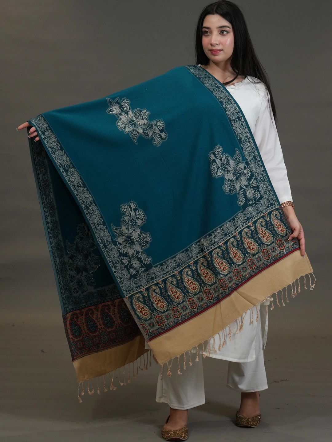 S.T. Women Paisley Printed Acrylic Shawl-picture-26