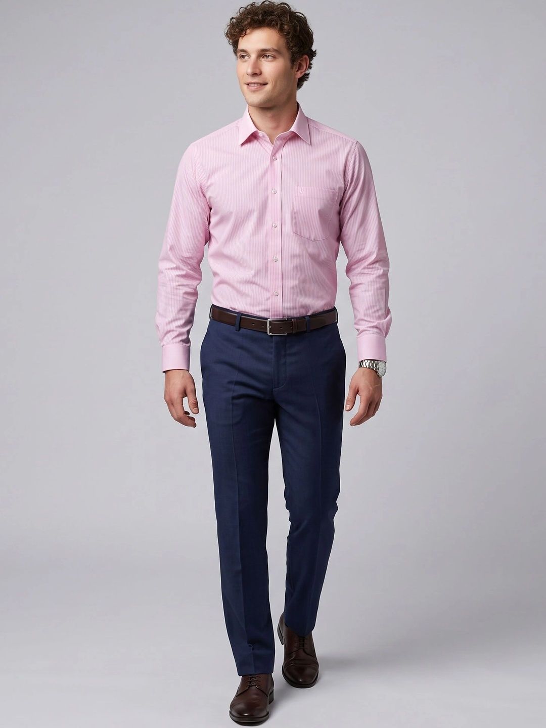 Charagh Din Men Premium Striped Formal Shirt-picture-31