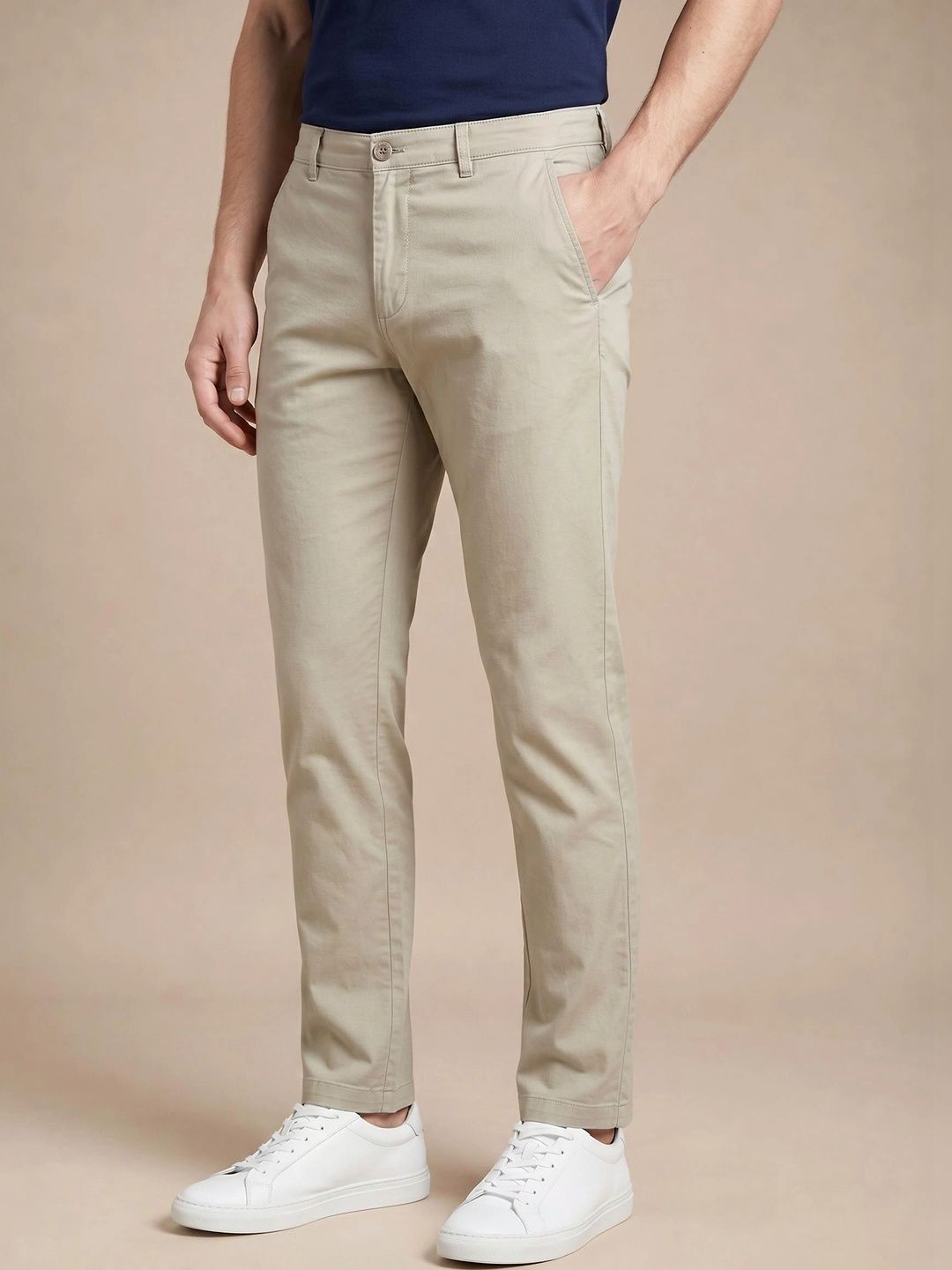 Turtle Men Slim Fit Easy Wash Chinos Trousers-picture-26
