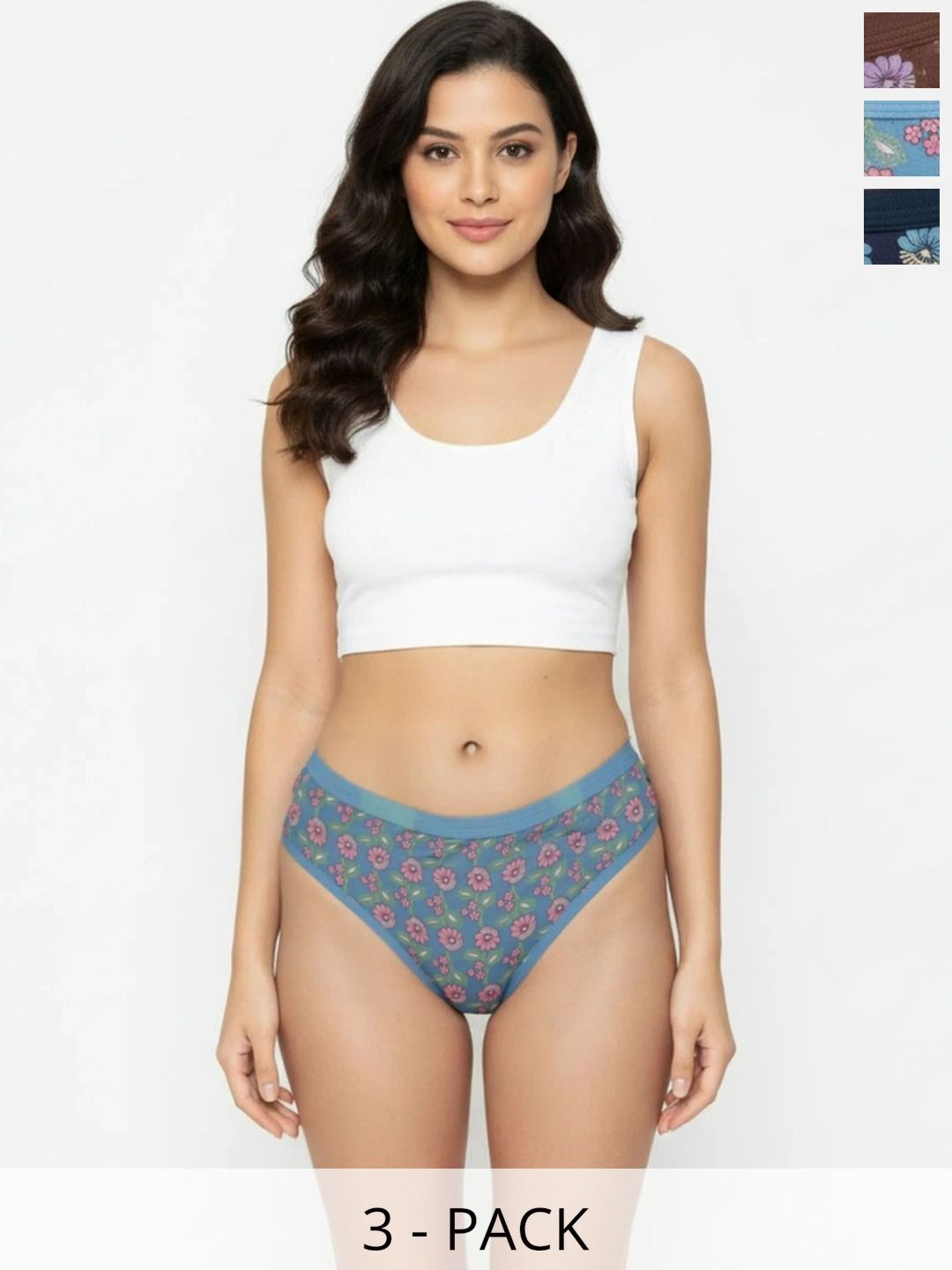 LADYWRAP Women Pack of 3 Printed Seamless Assorted Bikini-picture-53