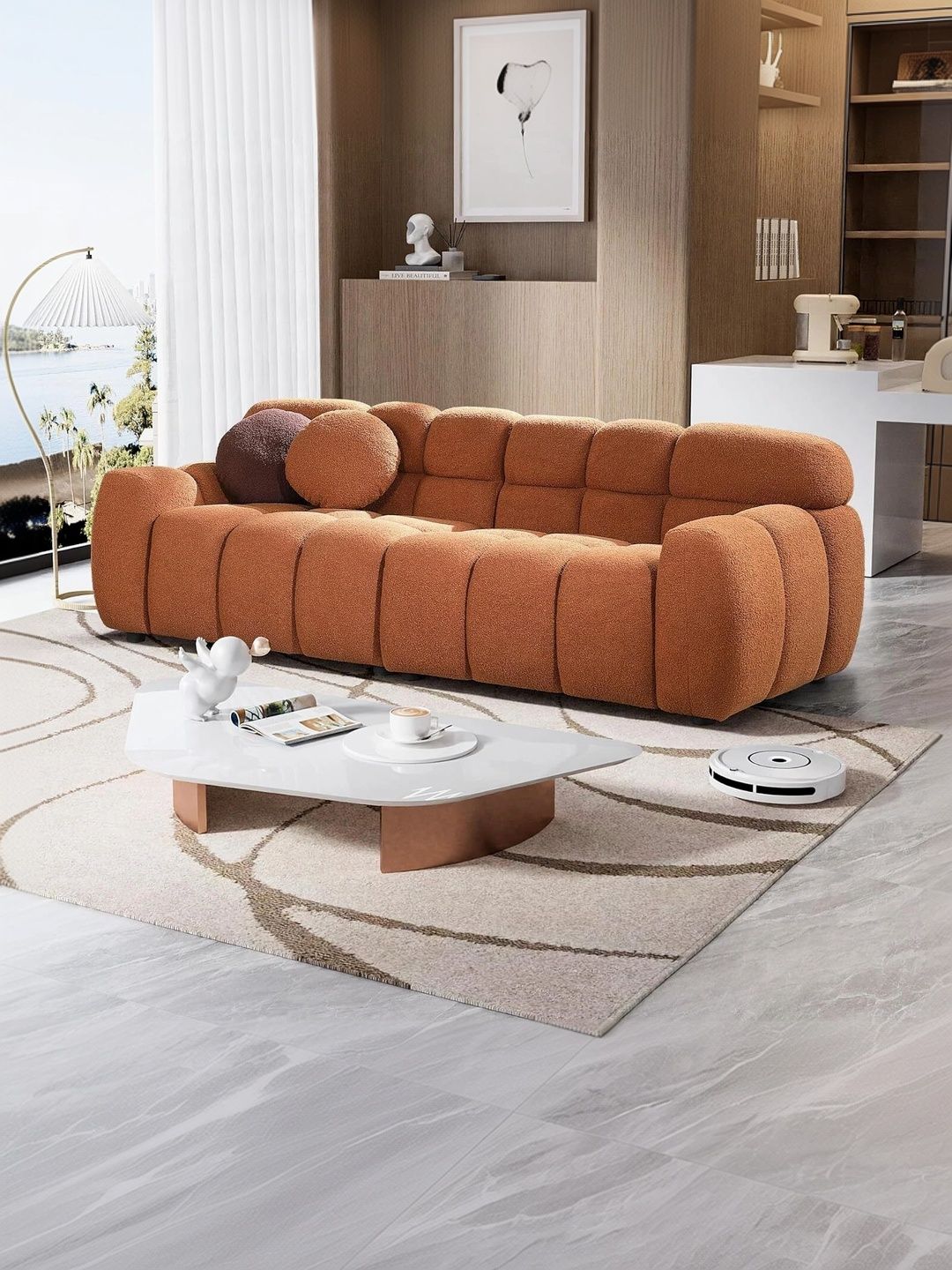 Soul craft Brown 3 Seater Sofa-picture-36