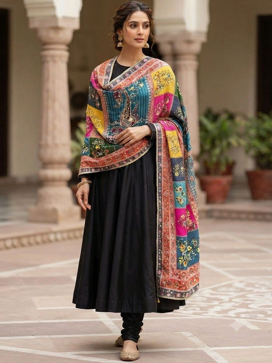Kinjhit Fashion Printed Dupatta with Mirror Work-picture-16
