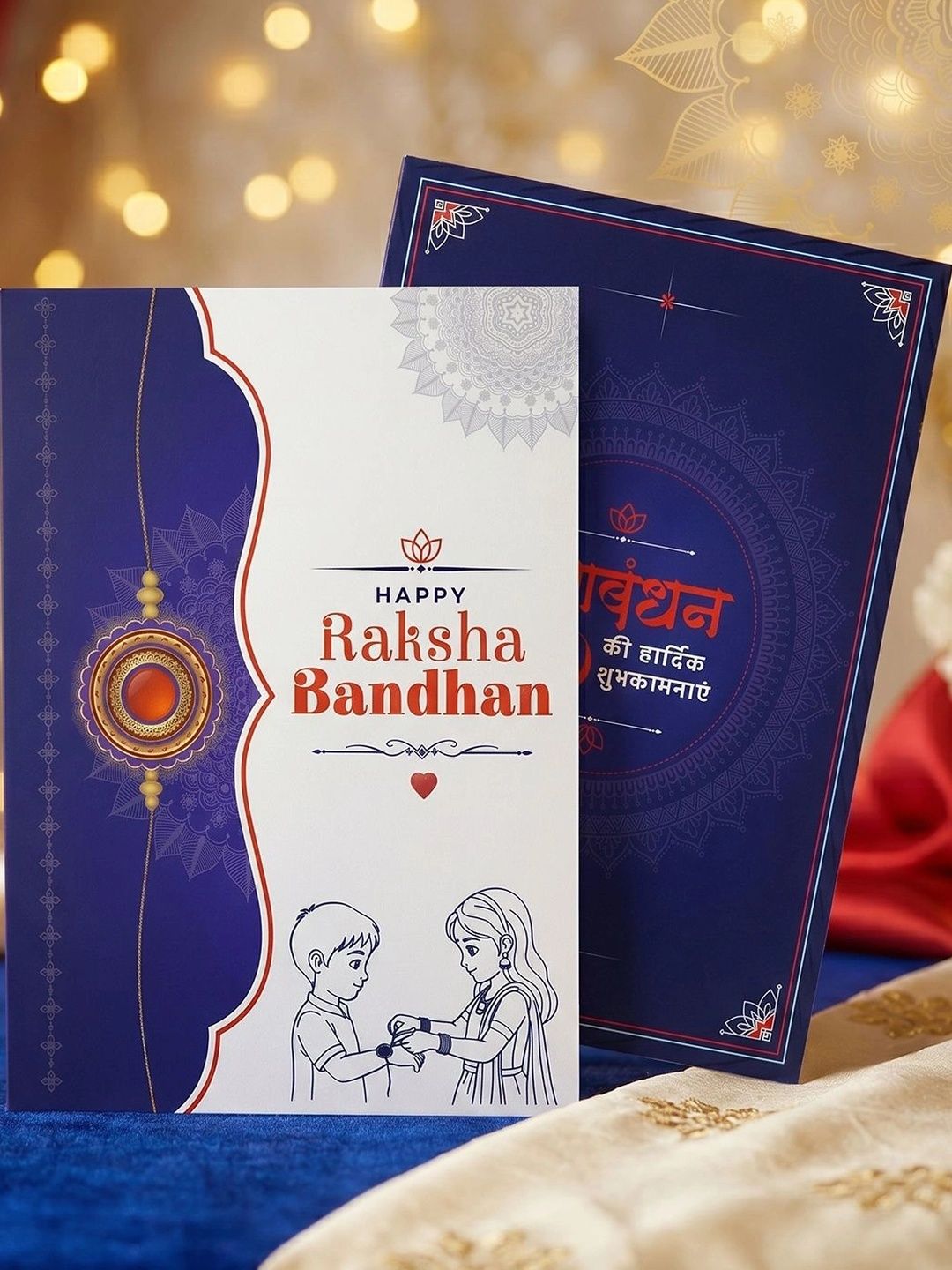 Myntra Elegant Homes Set of 6 Rakhi Gift Set With Silver Coin, Greeting Card & Roli Chawal-image-36