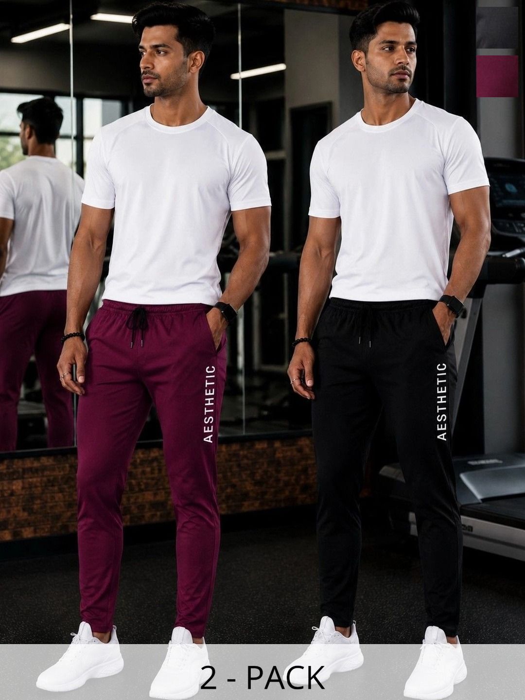 AVOLT Men Pack of 2 Regular Fit Typography Training Joggers-picture-36