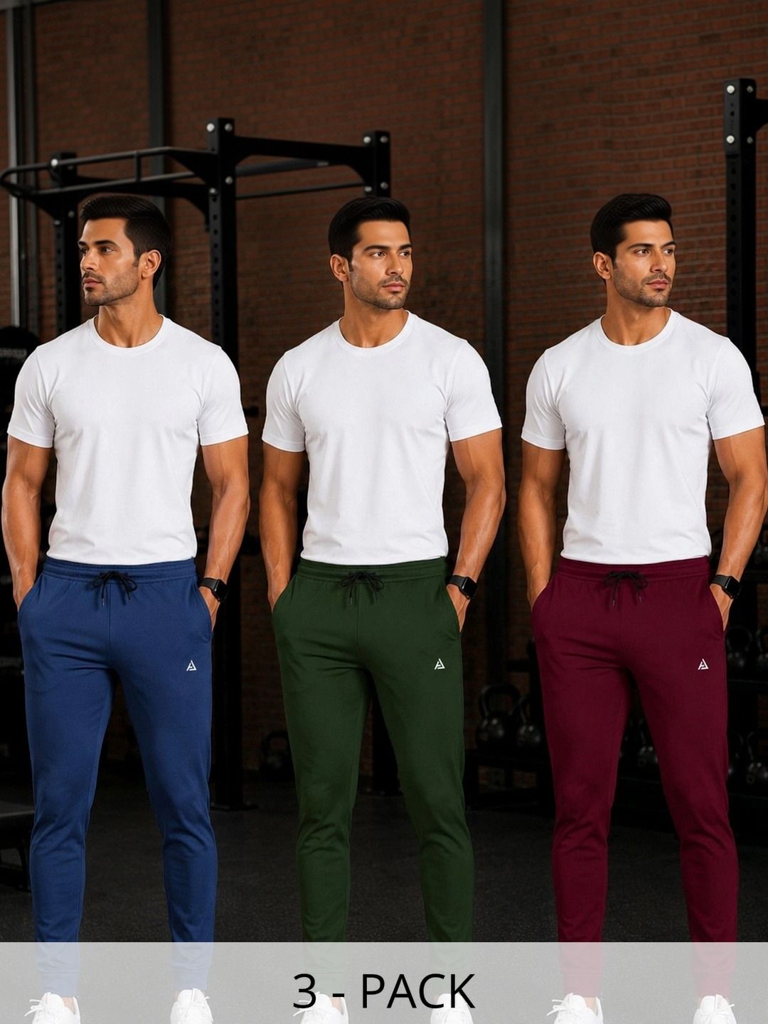 AVOLT Men Pack of 3 Regular Fit Training Joggers-picture-10