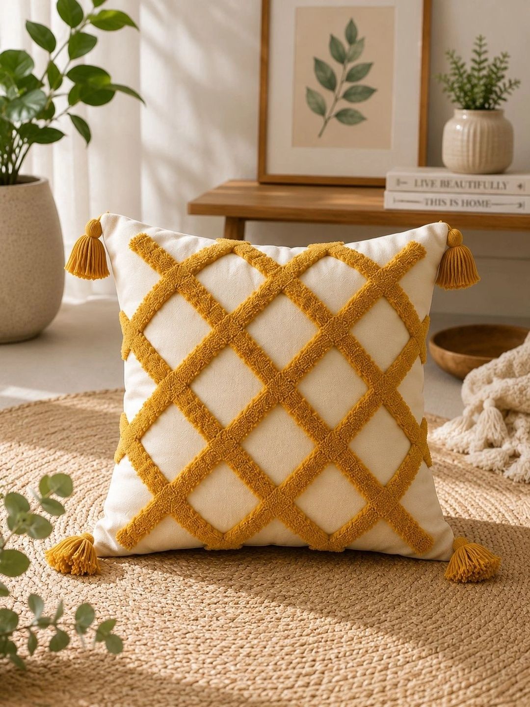 Sawariya Seth Decor Multicoloured Geometric Square Cushion Covers-image-45