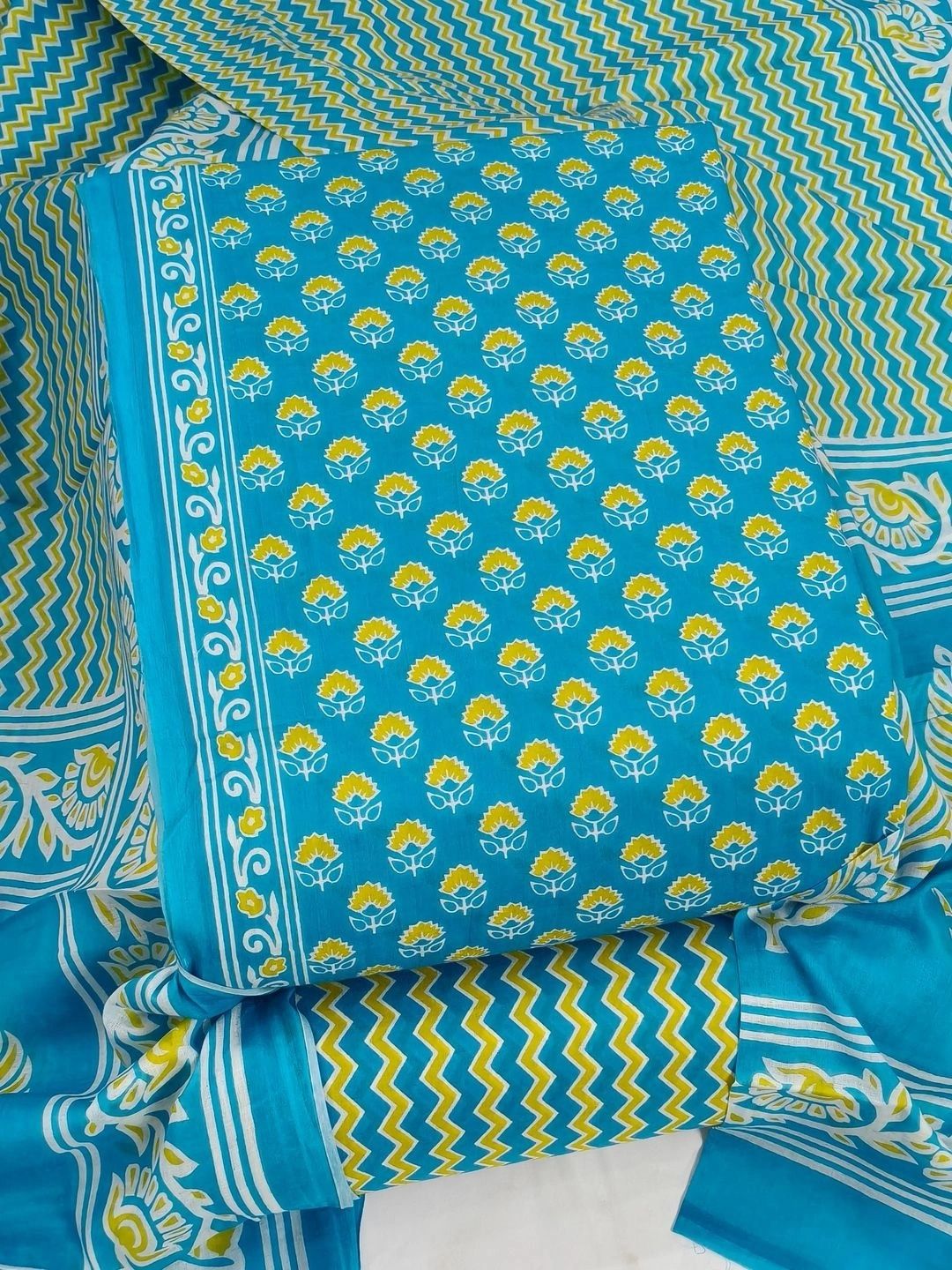 DRAVINAM Trends Printed Pure Cotton Unstitched Dress Material-picture-45