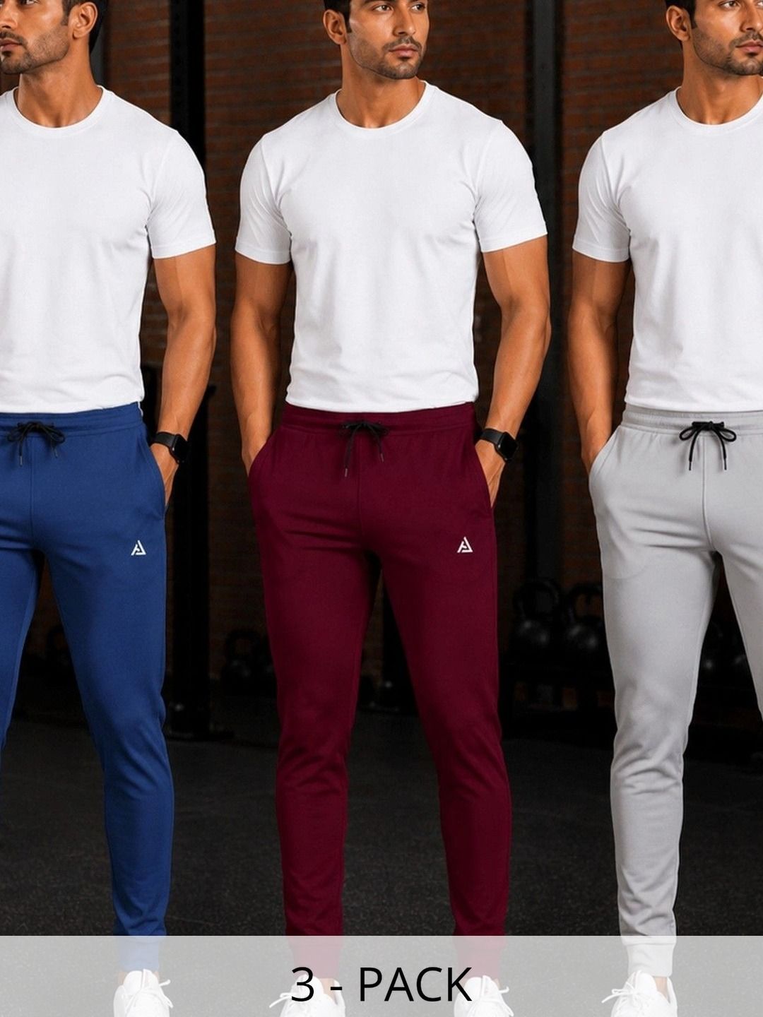 AVOLT Men Pack of 3 Regular Fit Training Joggers-picture-24