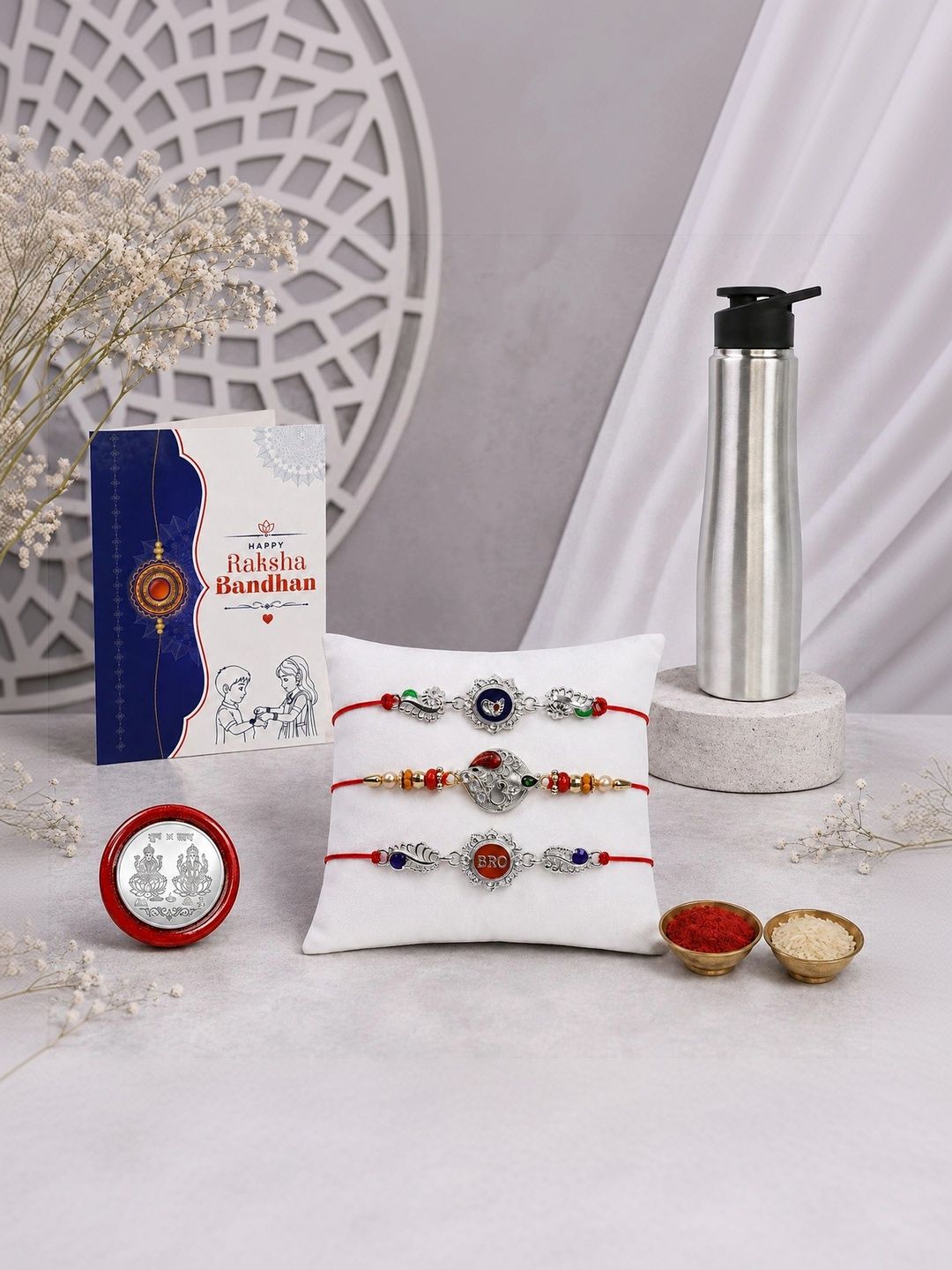 Myntra Elegant Homes 8-Pcs Rakhi Greeting Card & Roli Chawal-picture-51
