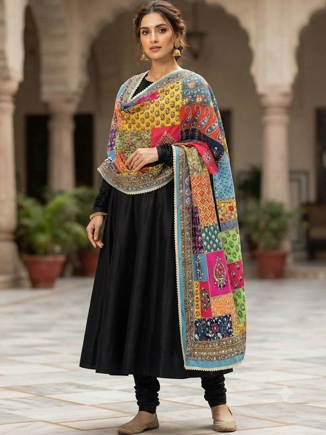 Kinjhit Fashion Printed Dupatta with Mirror Work-picture-46