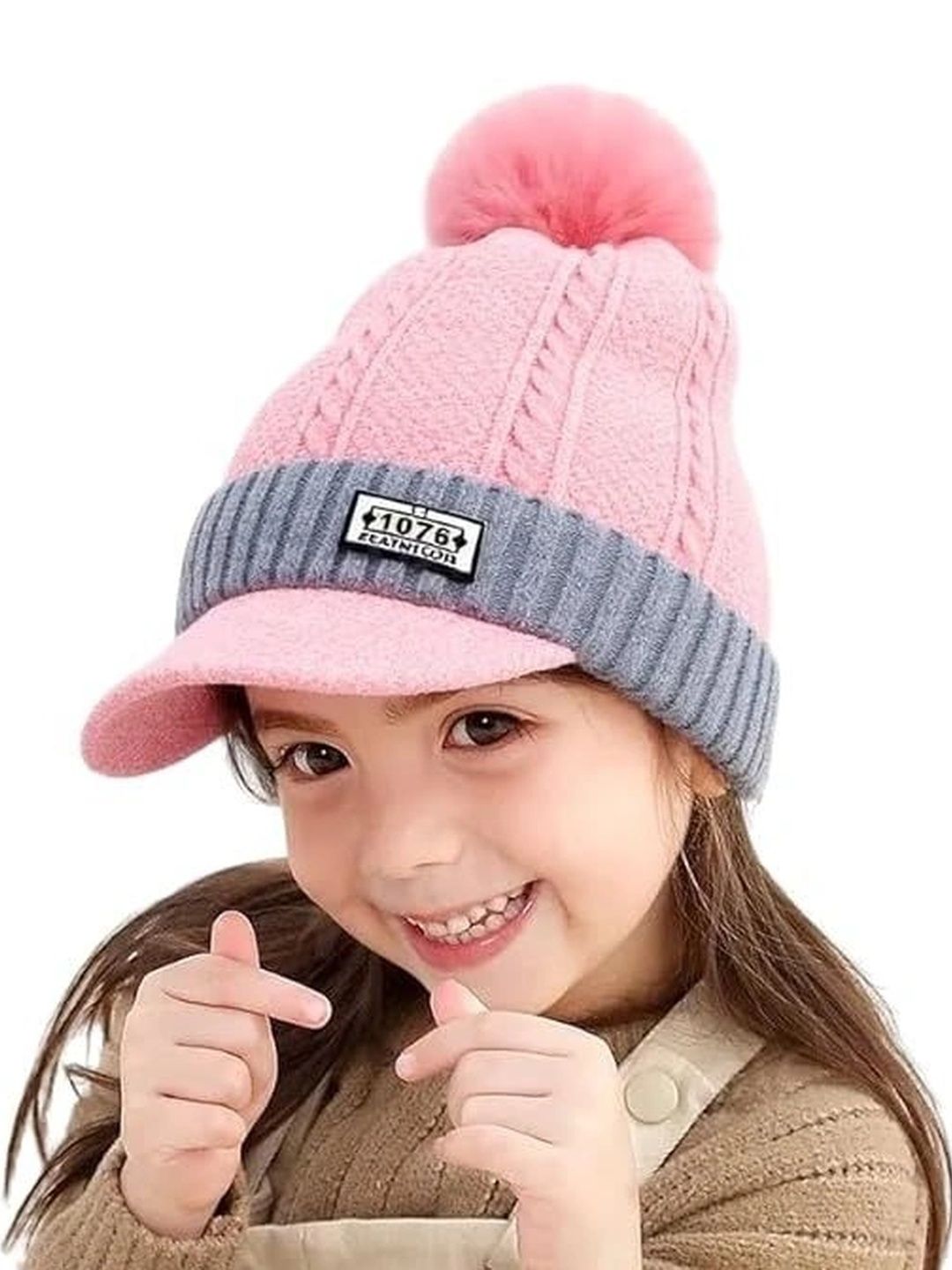 Gajraj Unisex Kids Colourblocked Woollen Baseball Cap-picture-30