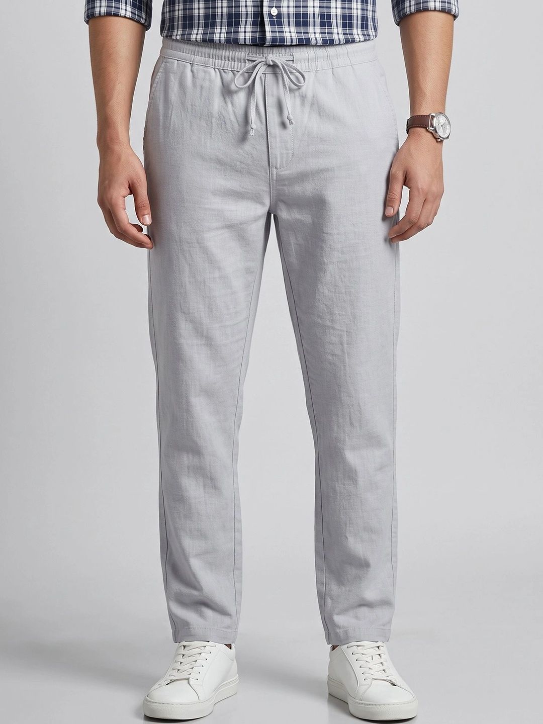 U.S. PITCHERS Men Smart Slim Fit Chinos Trousers-picture-37