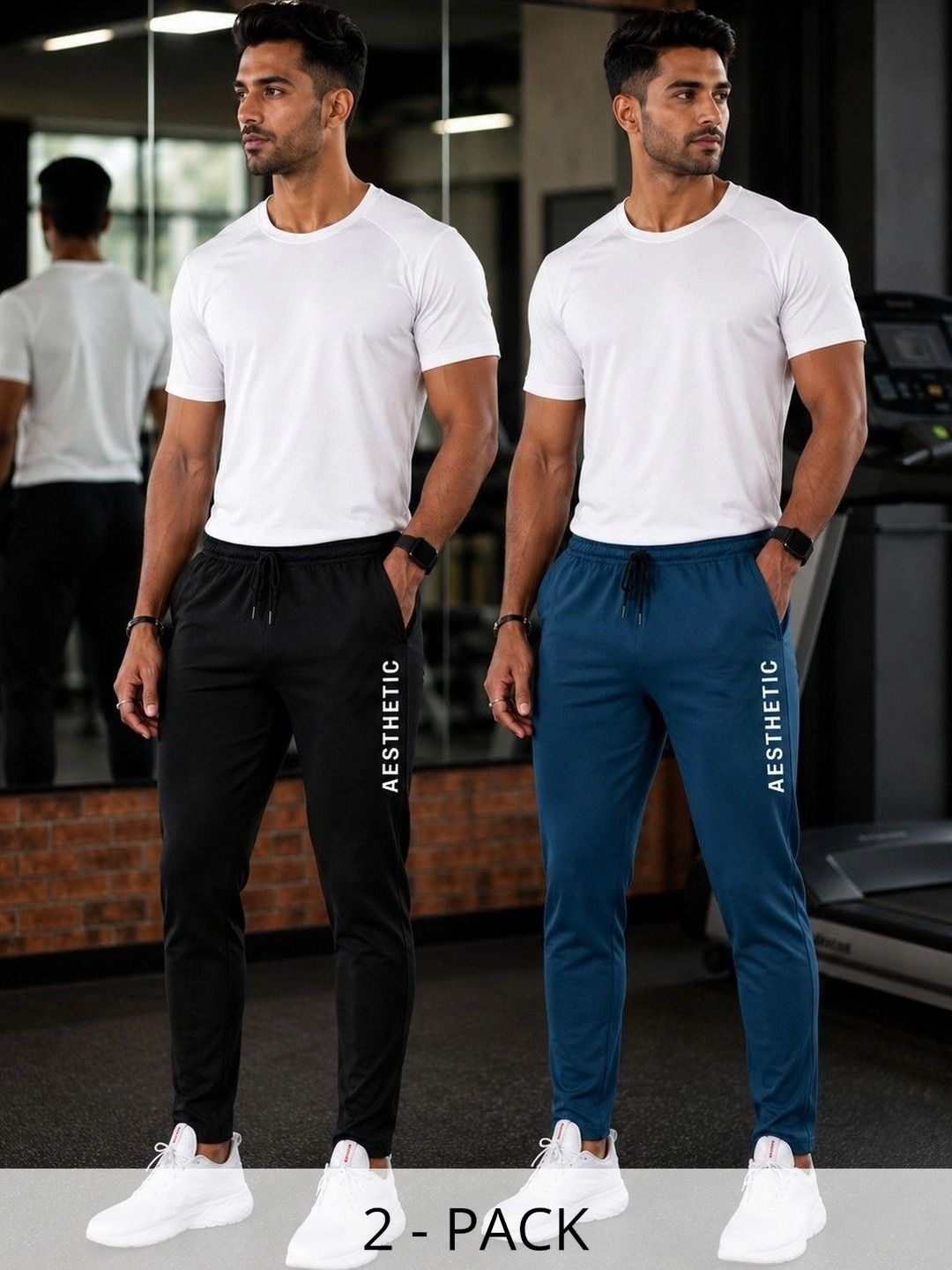 AVOLT Men Pack of 2 Regular Fit Typography Training Joggers-picture-32