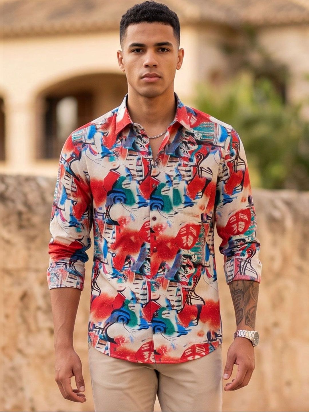 Charagh Din Men Premium Tailored Fit Printed Casual Shirt-image-49