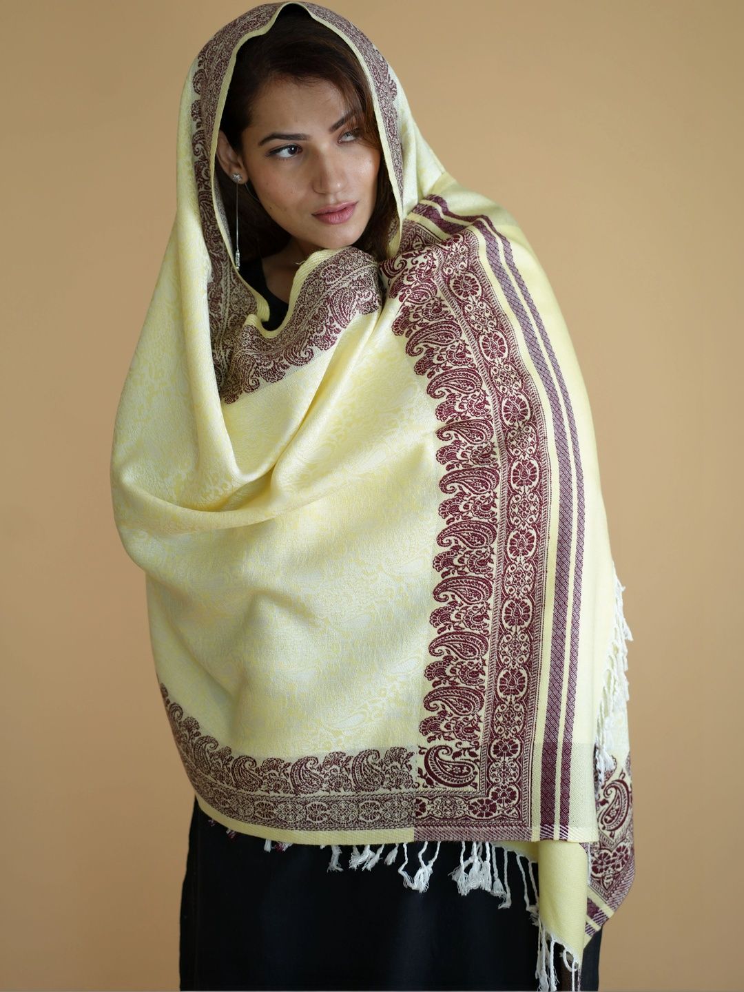 S.T. Women Paisley Woven Design Acrylic Shawl-picture-33