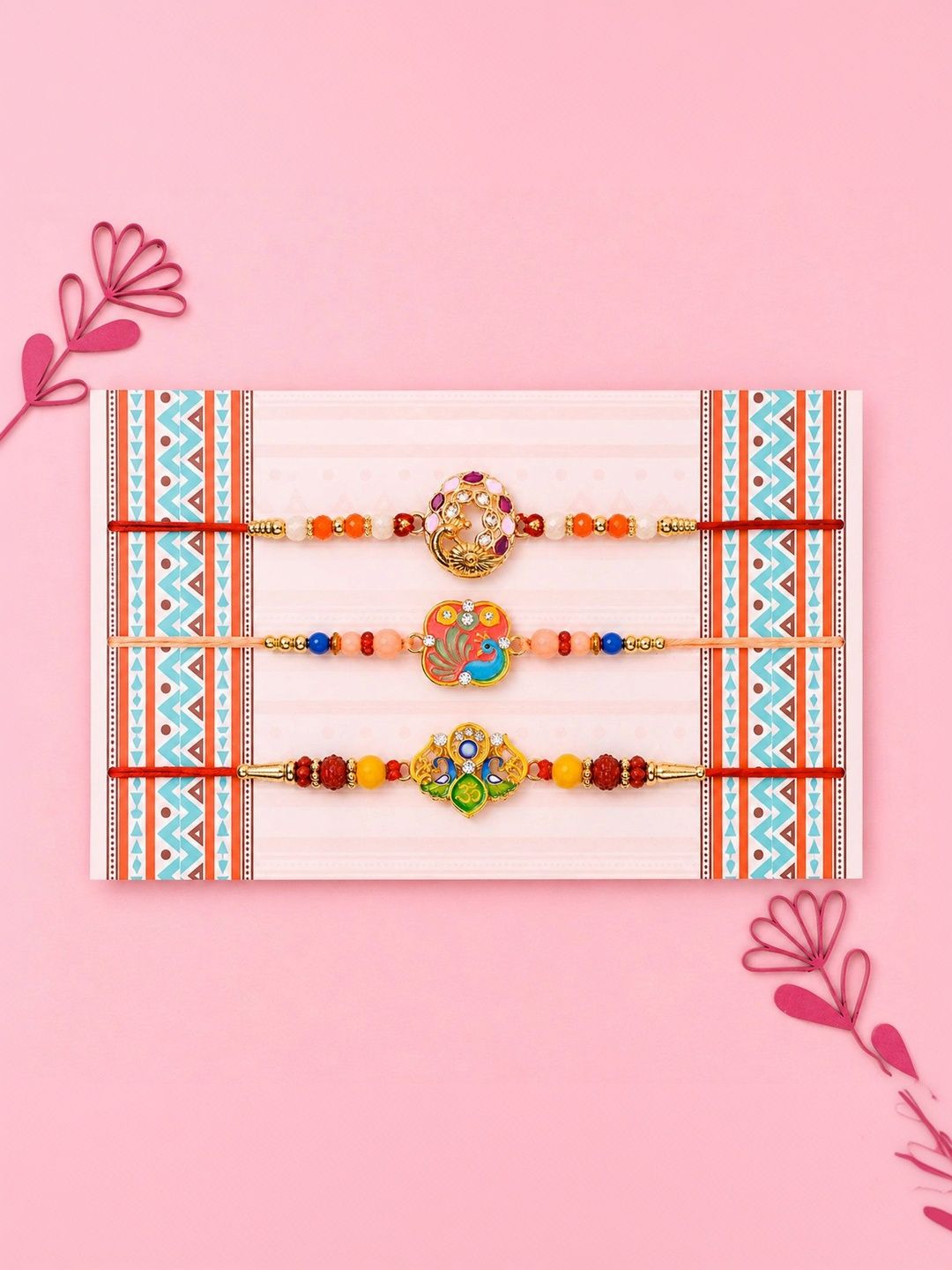 Myntra Elegant Homes Set Of 7 Rakhi Gift Set With Silver Coin, Greeting Card & Roli Chawal-picture-32
