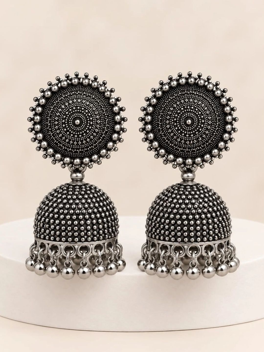 Vogue Violets Circular Jhumkas Earrings-image-21