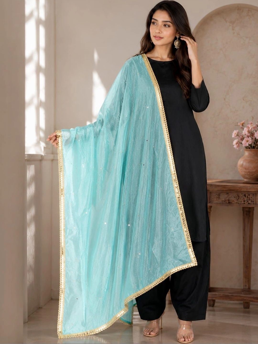 Karthav Fashion Dupatta with Sequinned-picture-29