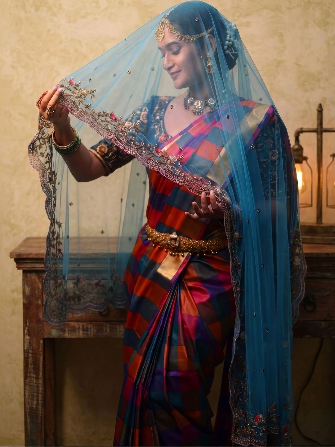 Memsahib Embroidered Dupatta with Beads and Stones-picture-16