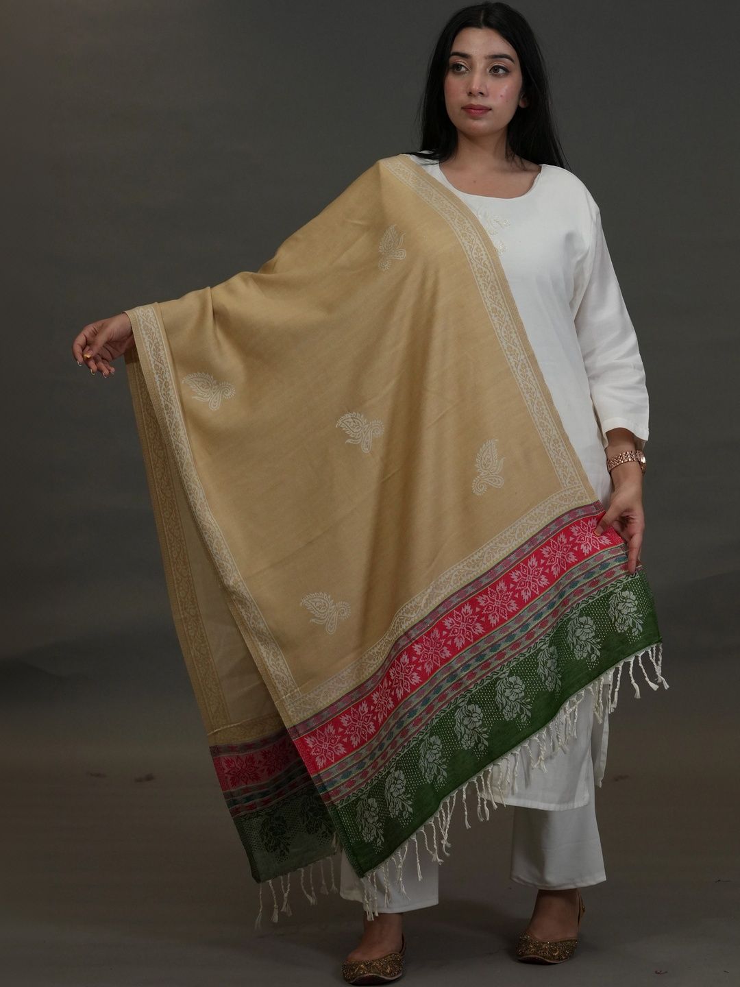 S.T. Women Ethnic Motifs Embroidered Acrylic Shawl-picture-26