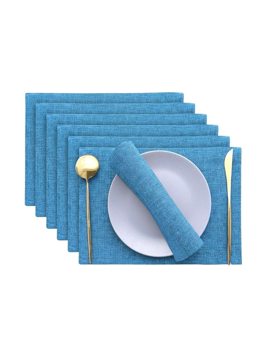 Khooti 6-Pcs Blue Rectangle Table Placemats-picture-44
