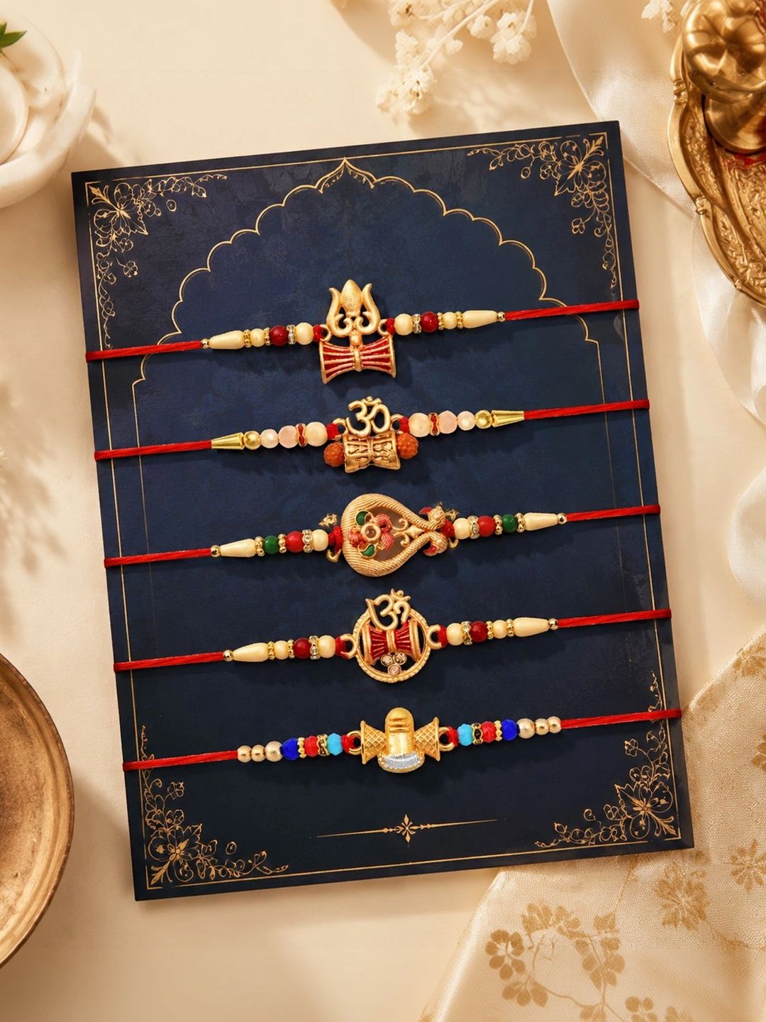 Myntra Elegant Homes Set Of 10 Rakhi Gift Set With Silver Coin & Roli Chawal-picture-17